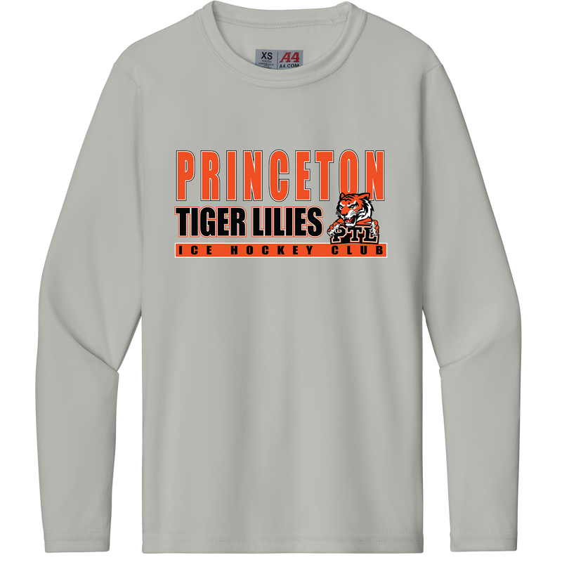 Princeton Tiger Lilies Youth Cooling Performance Long Sleeve Tee