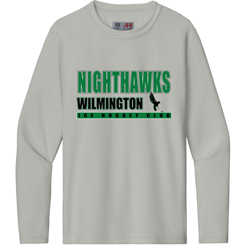 Wilmington Nighthawks Youth Cooling Performance Long Sleeve Tee