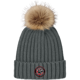 Palmyra Black Knights Faux Fur Pom Beanie