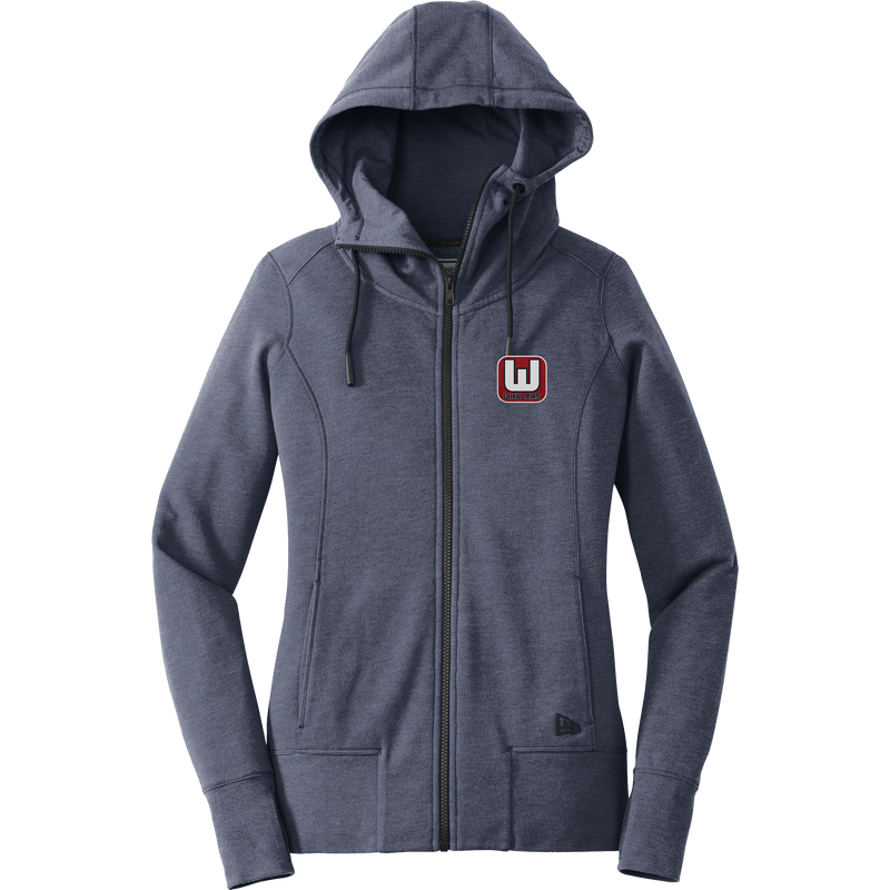 CT Whalers Tier 1 New Era Ladies Tri-Blend Fleece Full-Zip Hoodie