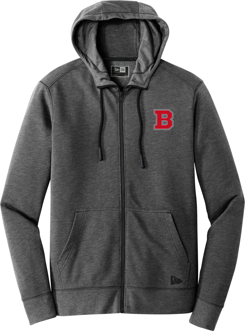 CT Bobcats New Era Tri-Blend Fleece Full-Zip Hoodie