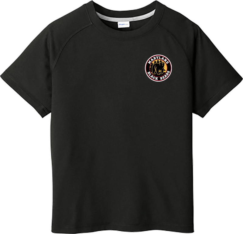 Maryland Black Bears Youth PosiCharge  Tri-Blend Wicking Raglan Tee