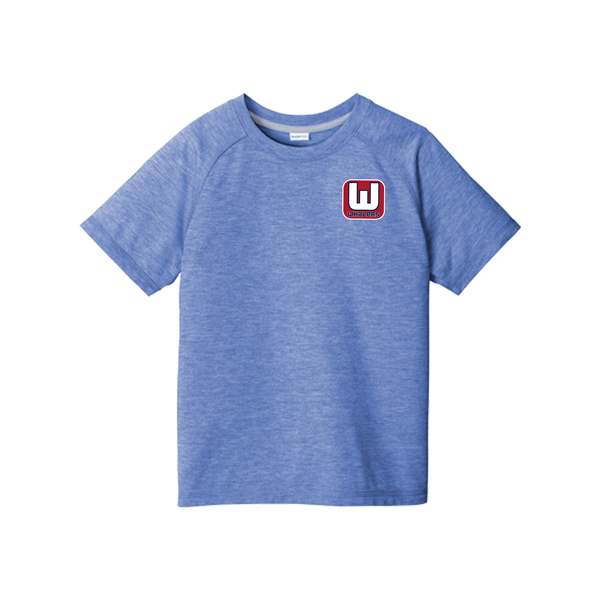 CT Whalers Tier 1 Youth PosiCharge  Tri-Blend Wicking Raglan Tee